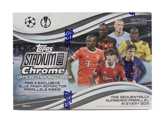 2022/23 Topps Stadium Club Chrome UEFA Club Competitions Soccer Giant Box - Columbia Hobby - Sports Card Boxes - Toploaders - Card Savers
