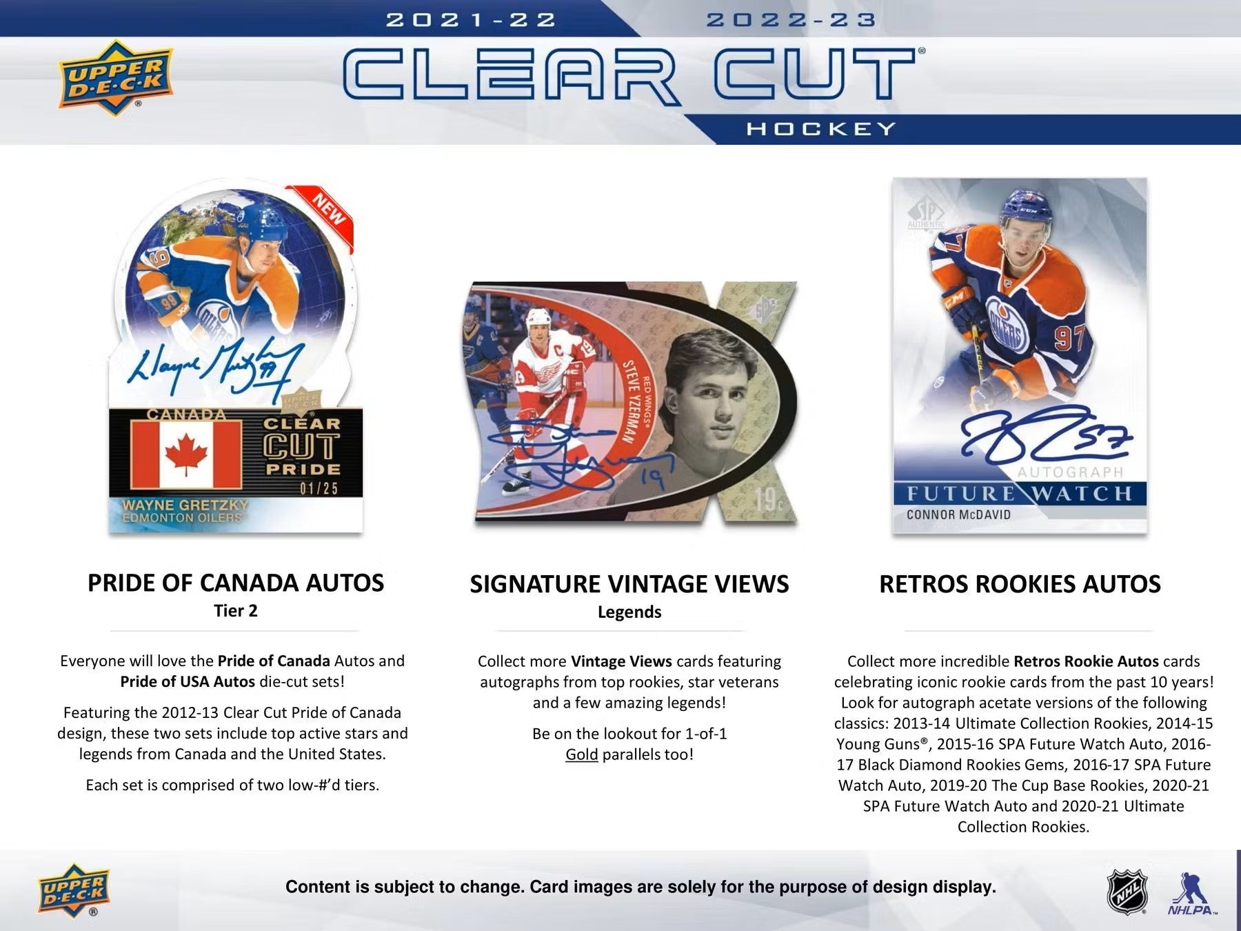 2022/23 Upper Deck Clear Cut Hockey Hobby Box - Columbia Hobby - Sports Card Boxes - Toploaders - Card Savers