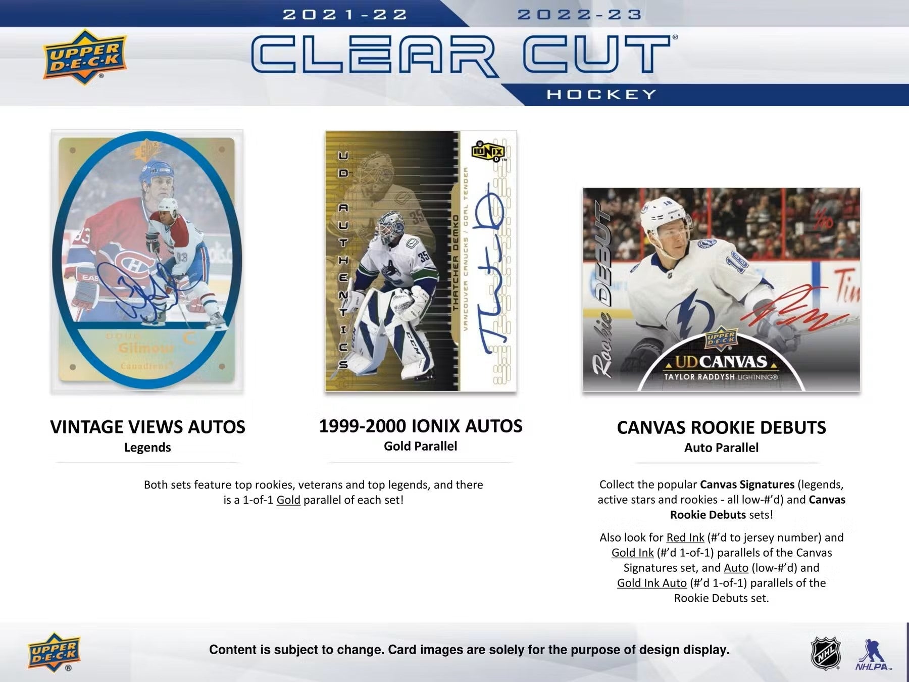 2022/23 Upper Deck Clear Cut Hockey Hobby Box - Columbia Hobby - Sports Card Boxes - Toploaders - Card Savers