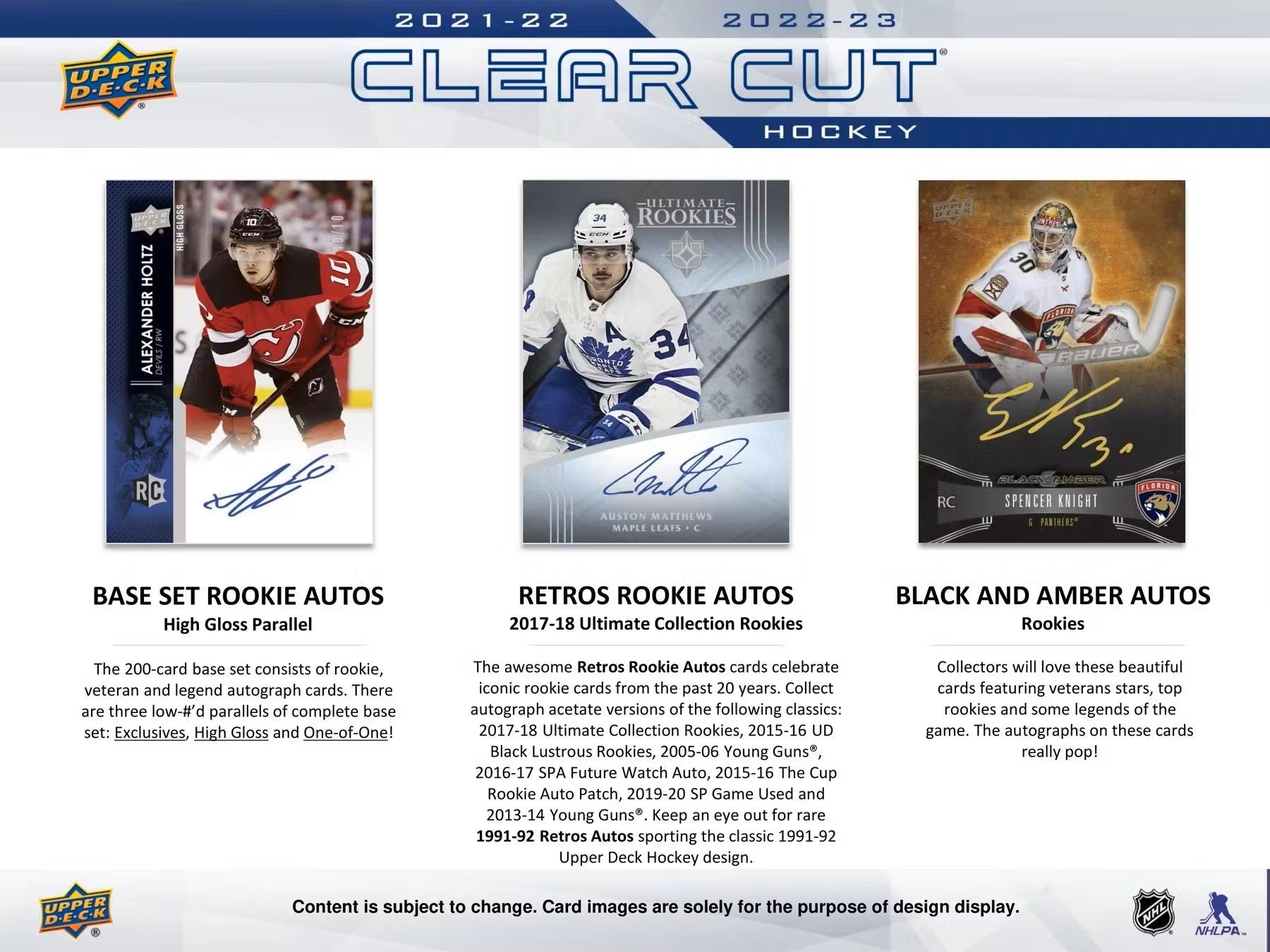 2022/23 Upper Deck Clear Cut Hockey Hobby Box - Columbia Hobby - Sports Card Boxes - Toploaders - Card Savers