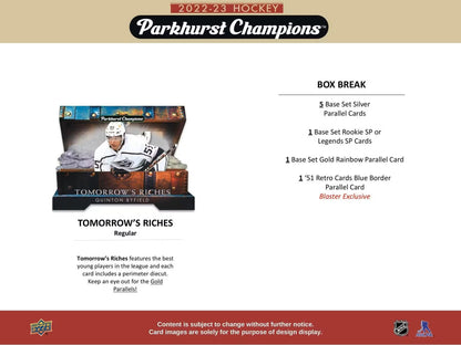 2022/23 Upper Deck Parkhurst Champions Hockey 5 - Pack Blaster Box - Columbia Hobby - Sports Card Boxes - Toploaders - Card Savers
