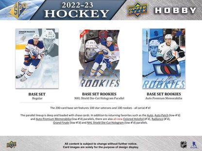2022/23 Upper Deck SPx Hockey Hobby Box - Columbia Hobby - Sports Card Boxes - Toploaders - Card Savers