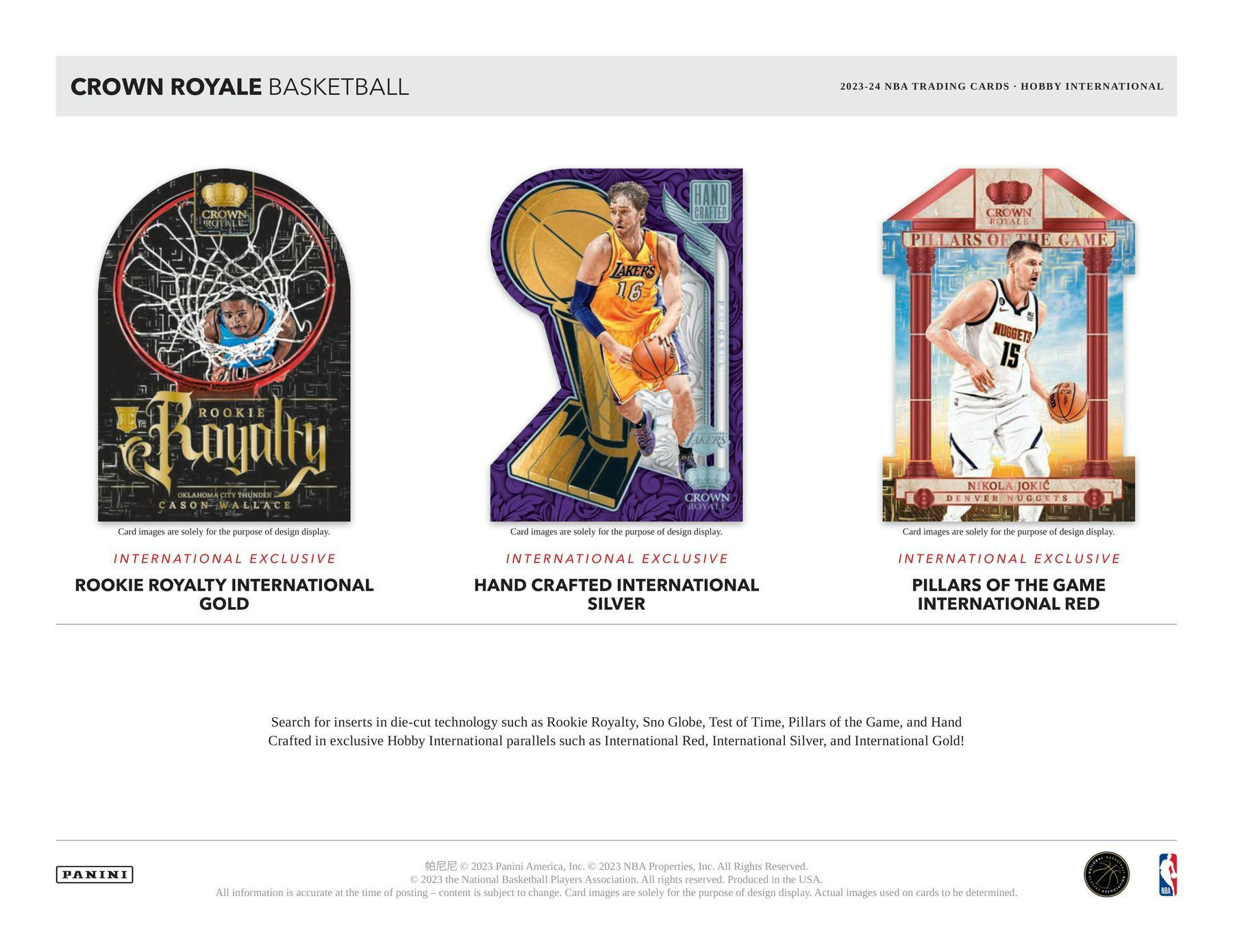 2023 - 24 Panini Crown Royale Basketball International Hobby Box - Columbia Hobby - Sports Card Boxes - Toploaders - Card Savers