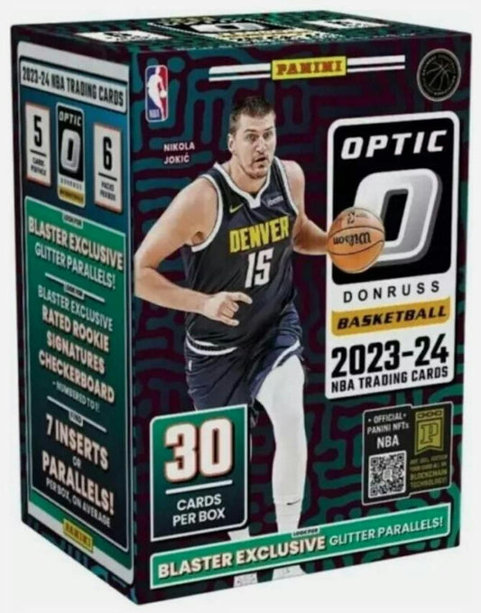 2023 - 24 Panini Donruss Optic Basketball 6 - Pack Blaster Box (Glitter Parallels) - Columbia Hobby - Sports Card Boxes - Toploaders - Card Savers