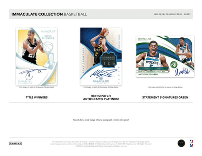 2023 - 24 Panini Immaculate Basketball Hobby Box - Columbia Hobby - Sports Card Boxes - Toploaders - Card Savers