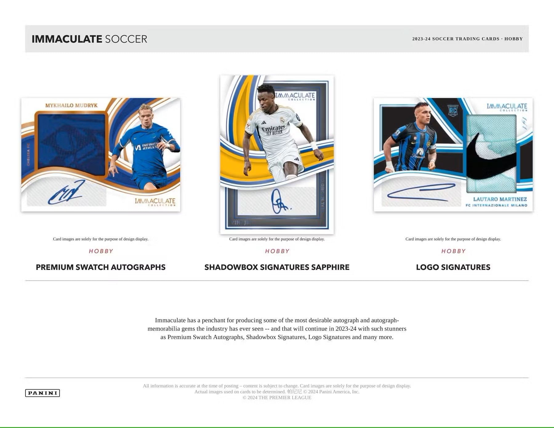2023 - 24 Panini Immaculate Soccer Hobby Box - Columbia Hobby - Sports Card Boxes - Toploaders - Card Savers