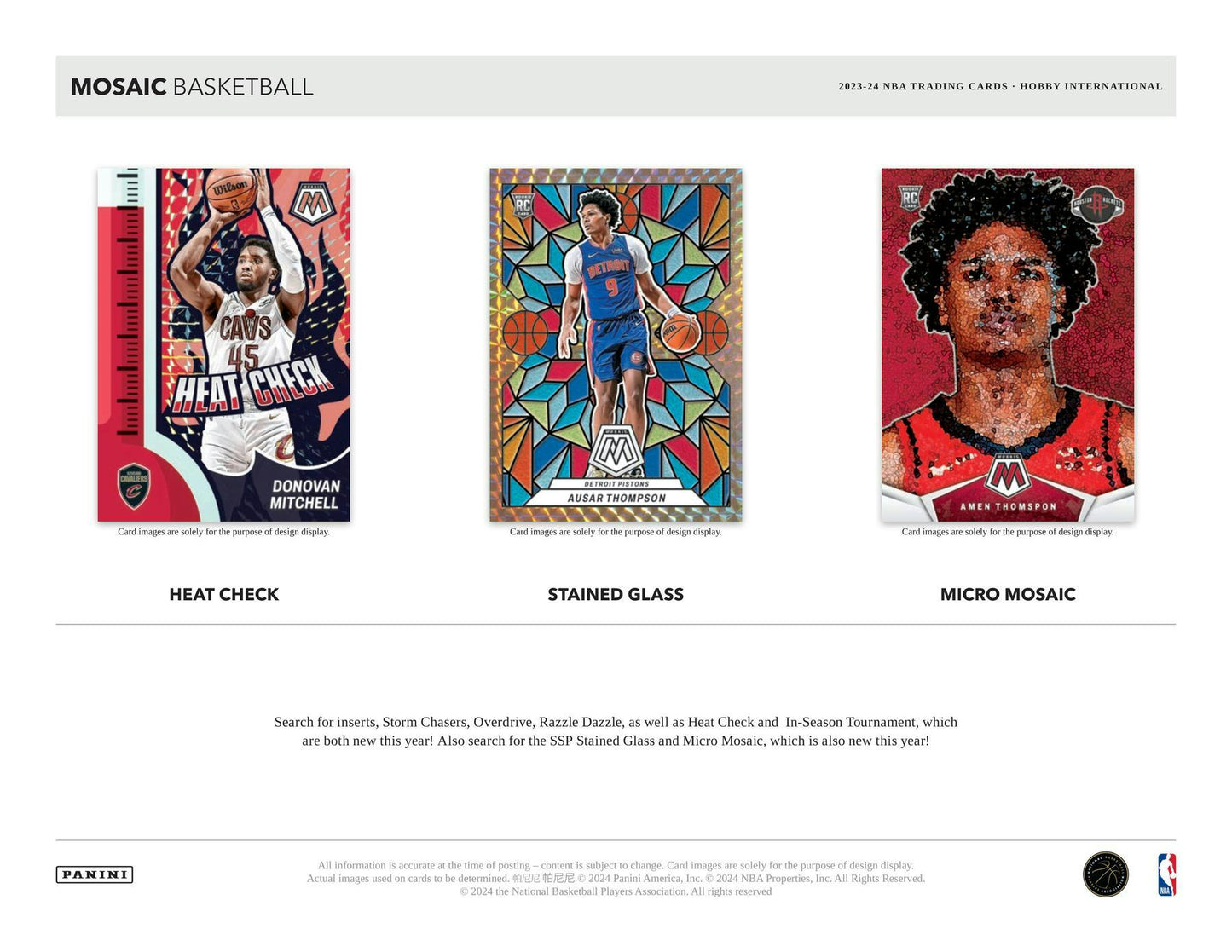 2023 - 24 Panini Mosaic Basketball International Hobby Box - Columbia Hobby - Sports Card Boxes - Toploaders - Card Savers