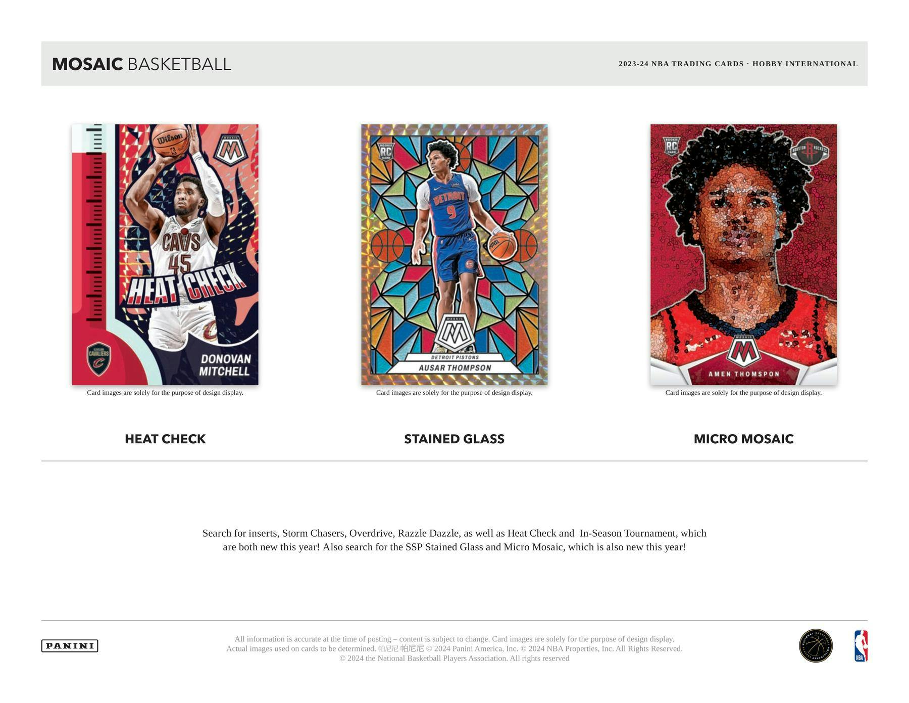 2023 - 24 Panini Mosaic Basketball International Hobby Box - Columbia Hobby - Sports Card Boxes - Toploaders - Card Savers