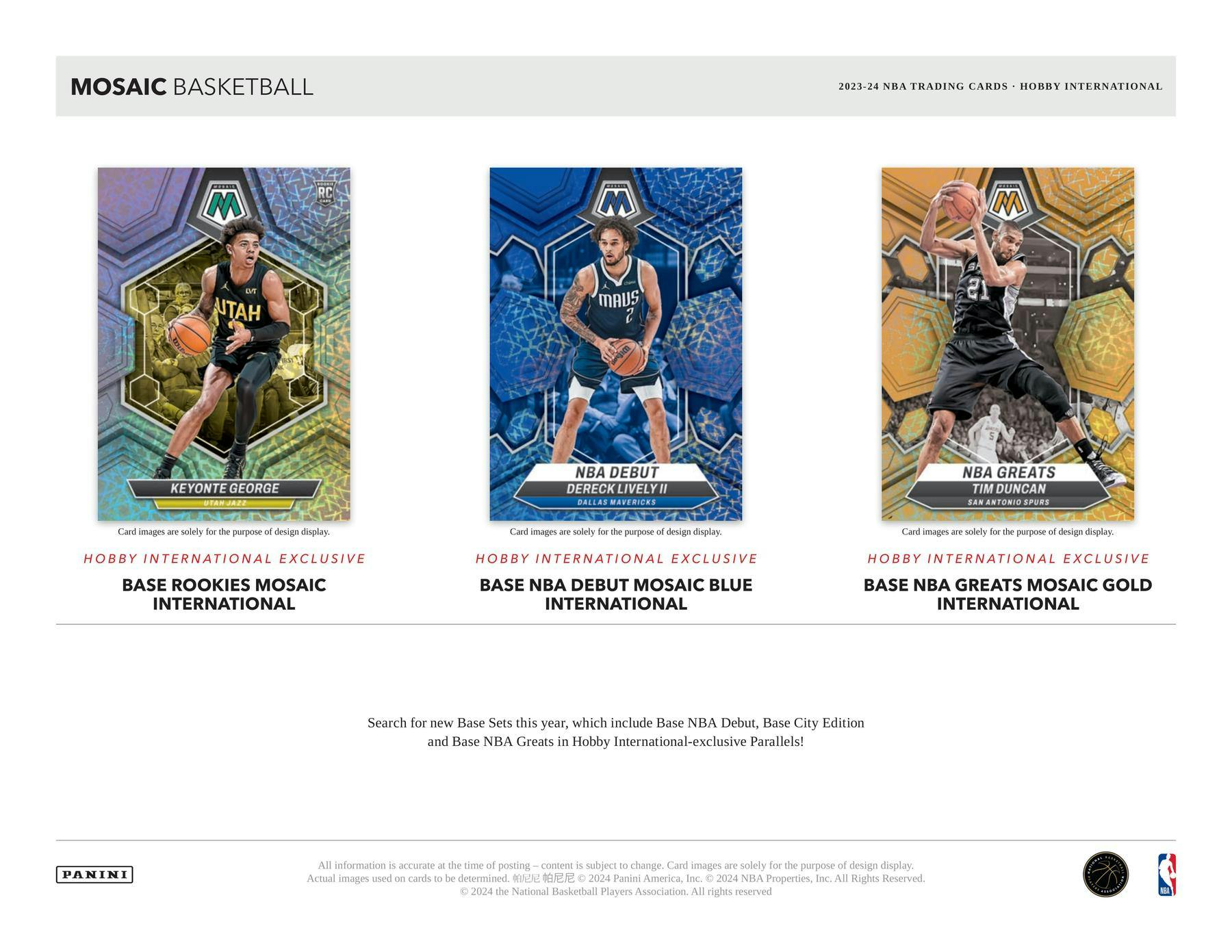 2023 - 24 Panini Mosaic Basketball International Hobby Box - Columbia Hobby - Sports Card Boxes - Toploaders - Card Savers