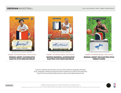 2023 - 24 Panini Obsidian Basketball International Hobby Box - Columbia Hobby - Sports Card Boxes - Toploaders - Card Savers