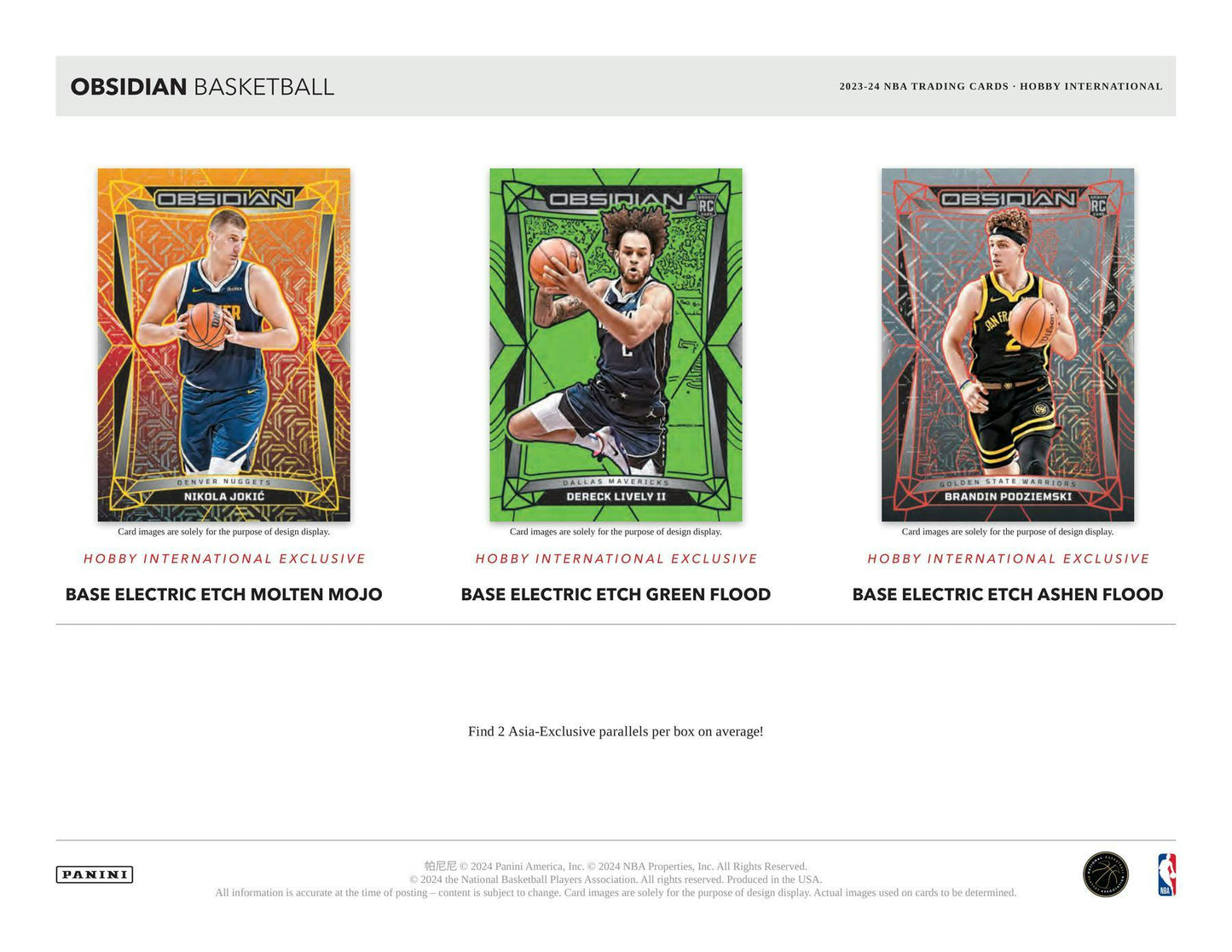 2023 - 24 Panini Obsidian Basketball International Hobby Box - Columbia Hobby - Sports Card Boxes - Toploaders - Card Savers