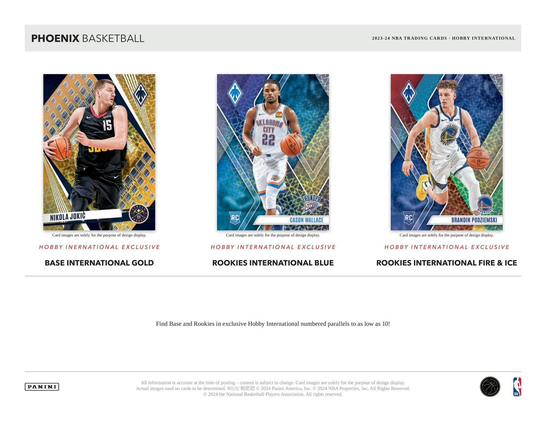 2023 - 24 Panini Phoenix Basketball International Hobby Box - Columbia Hobby - Sports Card Boxes - Toploaders - Card Savers