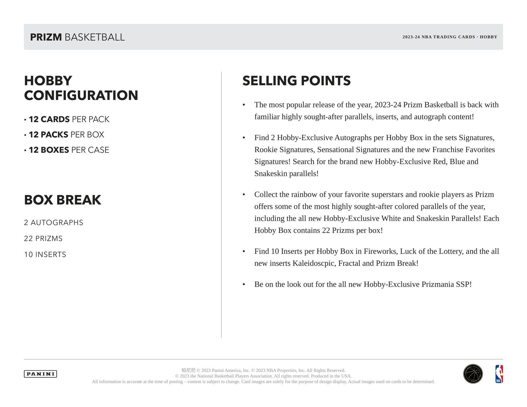 2023 - 24 Panini Prizm Basketball Hobby Box - Columbia Hobby - Sports Card Boxes - Toploaders - Card Savers