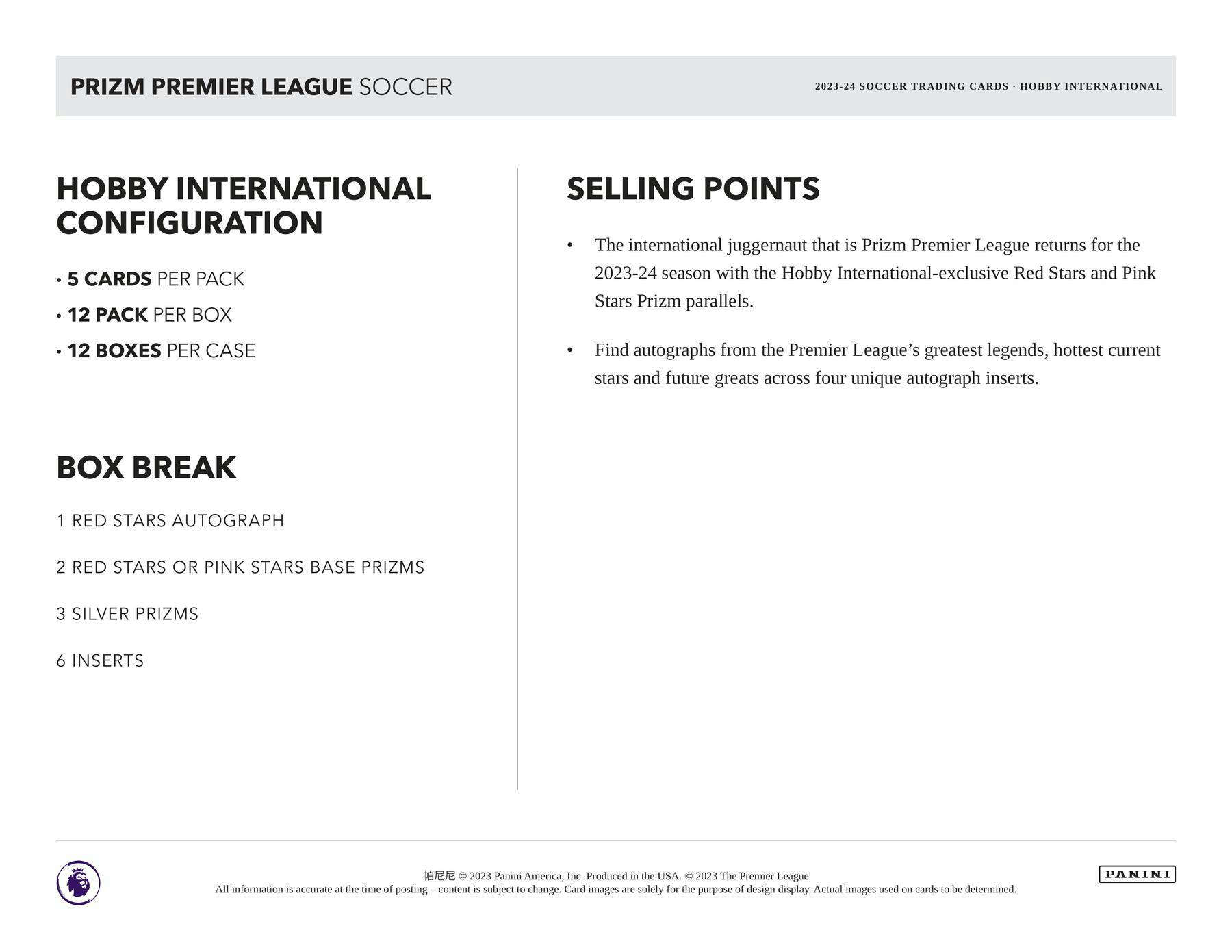 2023 - 24 Panini Prizm Premier League EPL Soccer International Hobby Box - Columbia Hobby - Sports Card Boxes - Toploaders - Card Savers