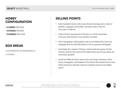 2023 - 24 Panini Select Basketball Hobby Box - Columbia Hobby - Sports Card Boxes - Toploaders - Card Savers