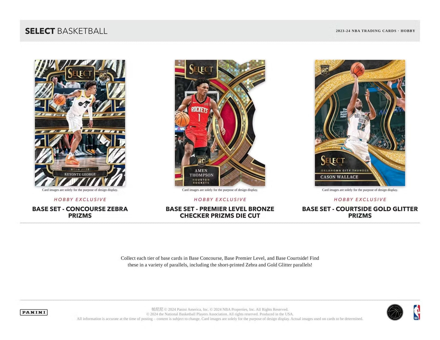 2023 - 24 Panini Select Basketball Hobby Box - Columbia Hobby - Sports Card Boxes - Toploaders - Card Savers