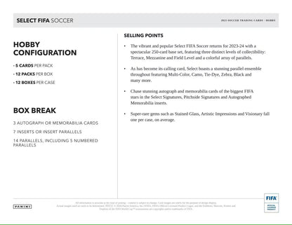 2023 - 24 Panini Select FIFA Soccer Hobby Box - Columbia Hobby - Sports Card Boxes - Toploaders - Card Savers