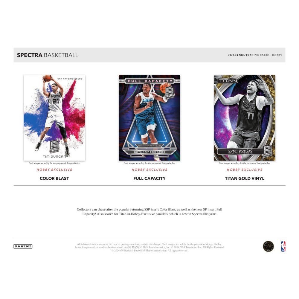 2023 - 24 Panini Spectra Basketball Hobby Box - Columbia Hobby - Sports Card Boxes - Toploaders - Card Savers