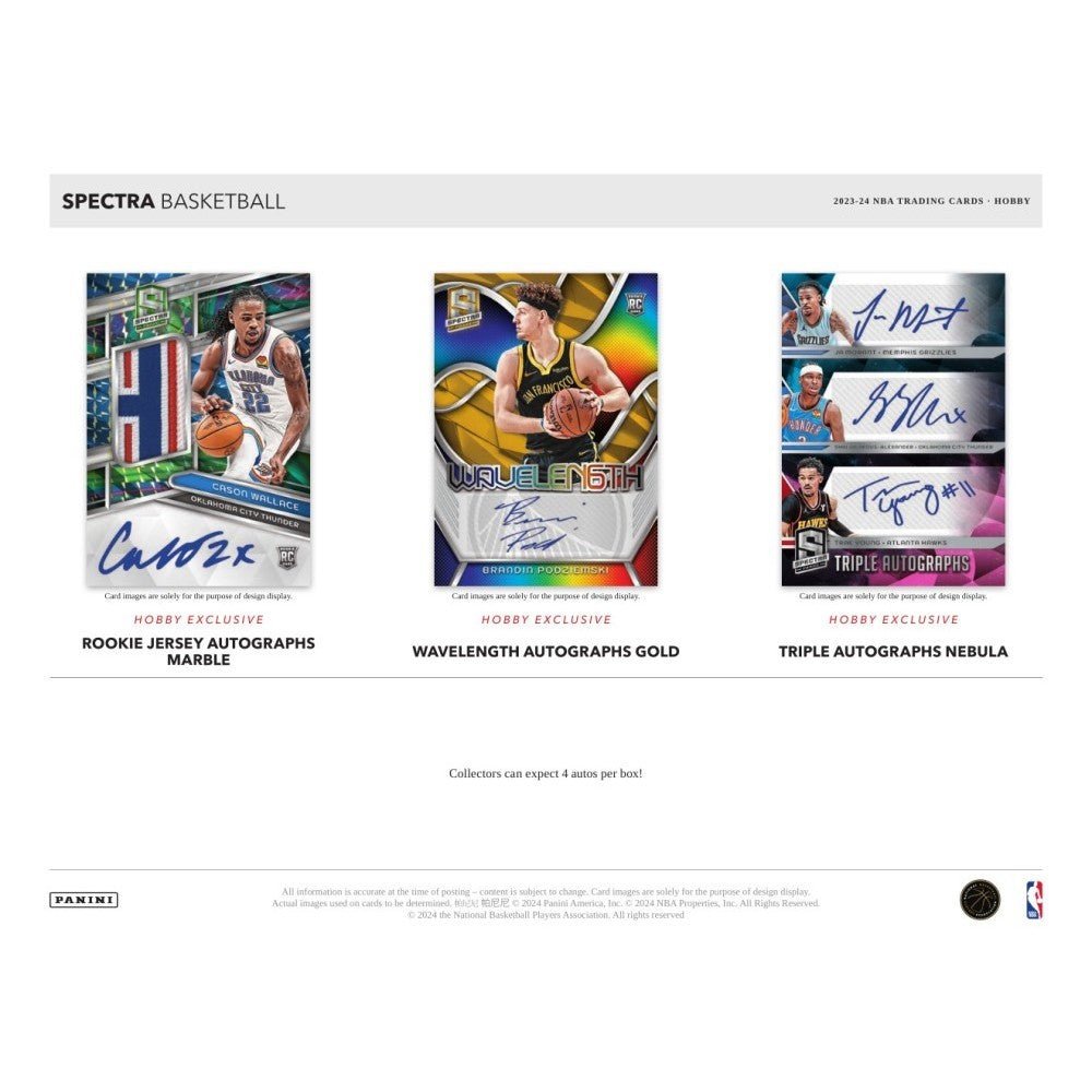 2023 - 24 Panini Spectra Basketball Hobby Box - Columbia Hobby - Sports Card Boxes - Toploaders - Card Savers
