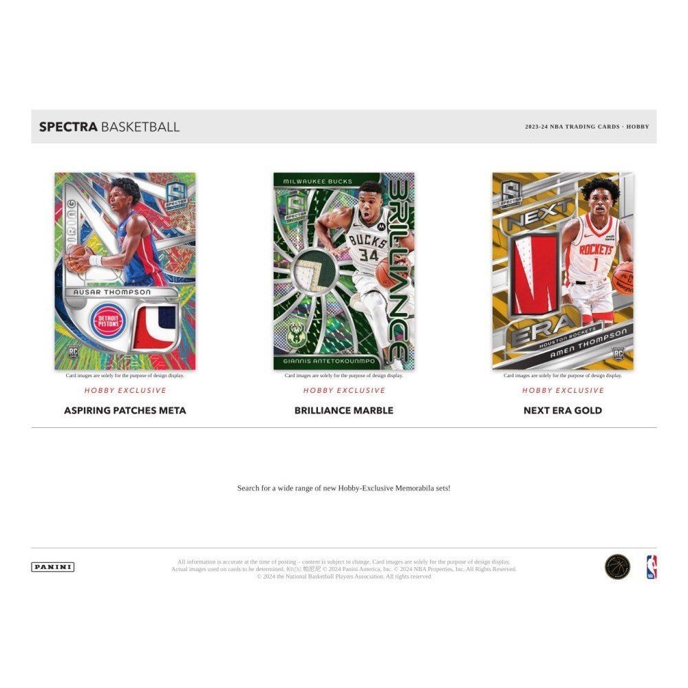 2023 - 24 Panini Spectra Basketball Hobby Box - Columbia Hobby - Sports Card Boxes - Toploaders - Card Savers