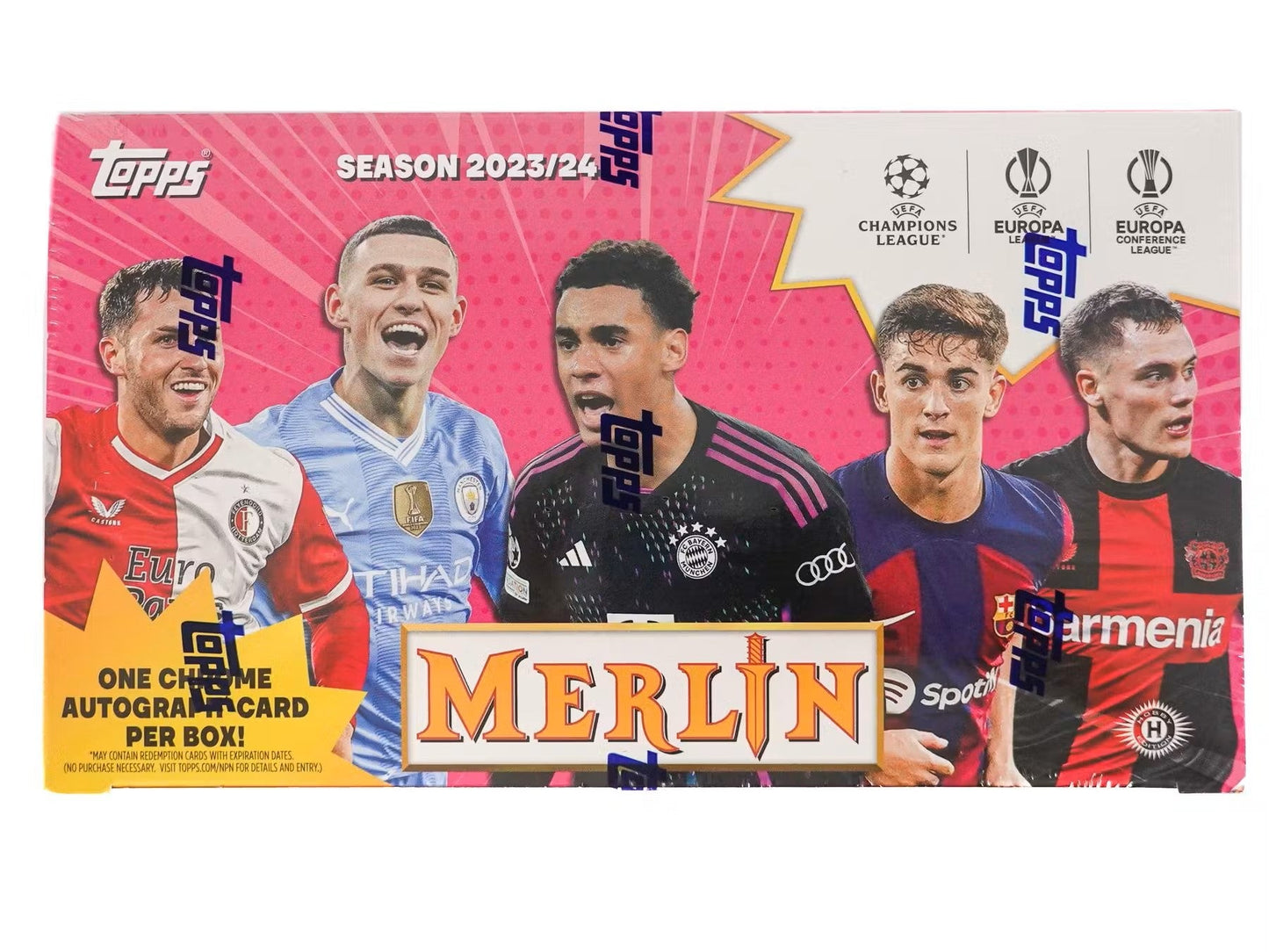 2023 - 24 Topps Chrome Merlin UEFA Club Competitions Soccer Hobby Box - Columbia Hobby - Sports Card Boxes - Toploaders - Card Savers