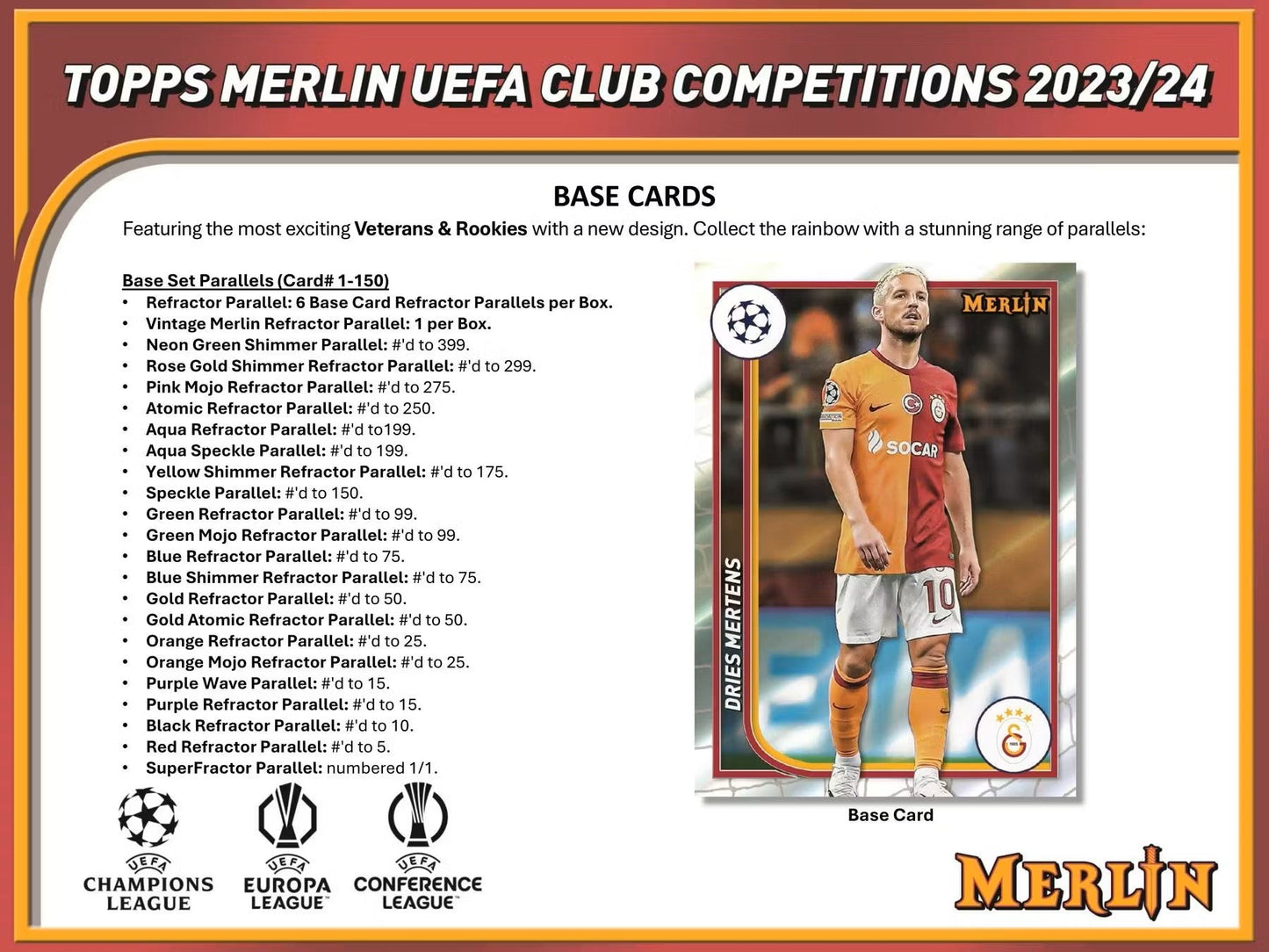 2023 - 24 Topps Chrome Merlin UEFA Club Competitions Soccer Hobby Box - Columbia Hobby - Sports Card Boxes - Toploaders - Card Savers