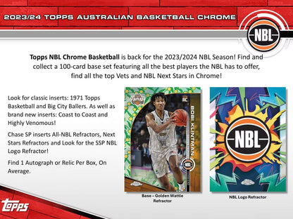 2023 - 24 Topps Chrome NBL Australian Basketball Hobby Box - Columbia Hobby - Sports Card Boxes - Toploaders - Card Savers