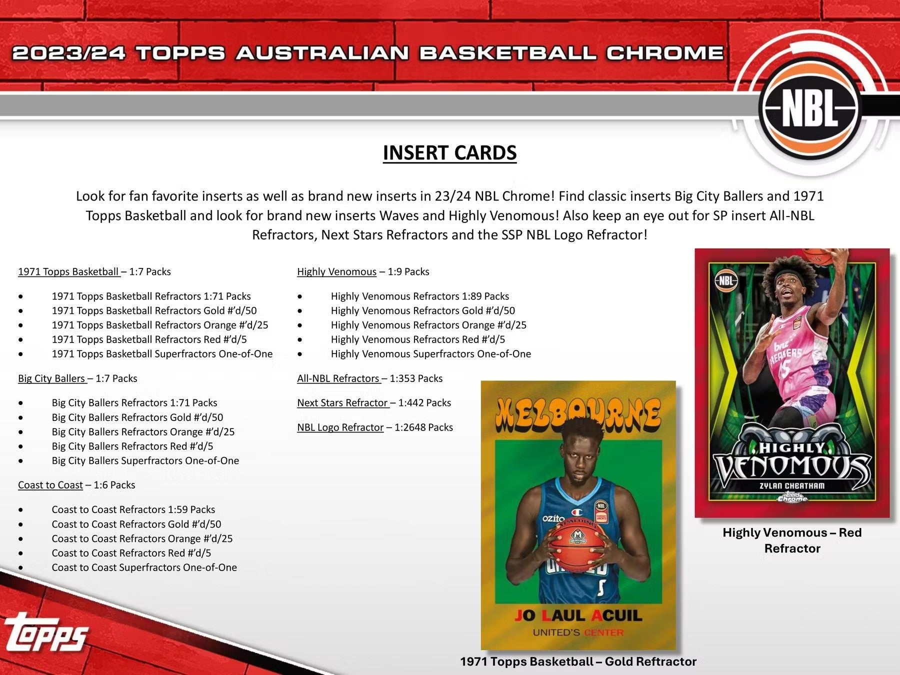 2023 - 24 Topps Chrome NBL Australian Basketball Hobby Box - Columbia Hobby - Sports Card Boxes - Toploaders - Card Savers
