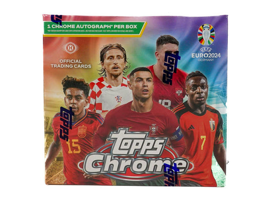 2023 - 24 Topps Chrome UEFA Euro Soccer Hobby Box - Columbia Hobby - Sports Card Boxes - Toploaders - Card Savers