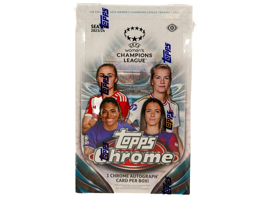 2023 - 24 Topps Chrome UEFA Women's Champions League Soccer Hobby Box - Columbia Hobby - Sports Card Boxes - Toploaders - Card Savers