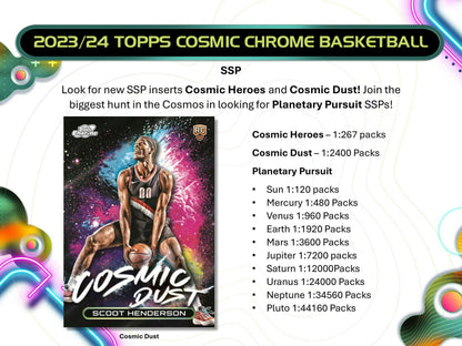 2023 - 24 Topps Cosmic Chrome Basketball Hobby Box - Columbia Hobby - Sports Card Boxes - Toploaders - Card Savers