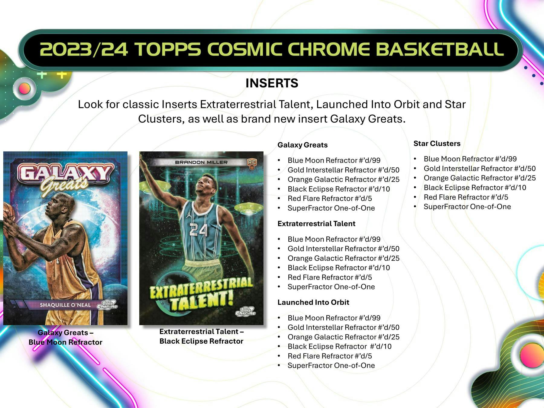 2023 - 24 Topps Cosmic Chrome Basketball Hobby Box - Columbia Hobby - Sports Card Boxes - Toploaders - Card Savers