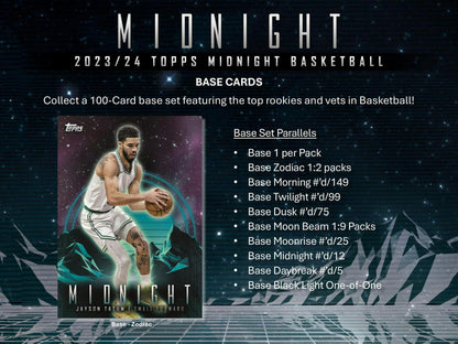 2023 - 24 Topps Midnight Basketball Hobby Box - Columbia Hobby - Sports Card Boxes - Toploaders - Card Savers