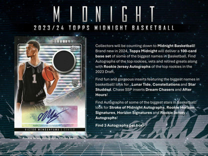 2023 - 24 Topps Midnight Basketball Hobby Box - Columbia Hobby - Sports Card Boxes - Toploaders - Card Savers