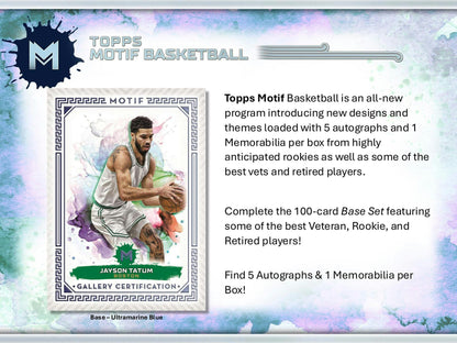 2023 - 24 Topps Motif Basketball Hobby Box - Columbia Hobby - Sports Card Boxes - Toploaders - Card Savers