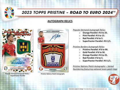 2023 - 24 Topps Pristine Road to Euros Soccer Hobby Box - Columbia Hobby - Sports Card Boxes - Toploaders - Card Savers