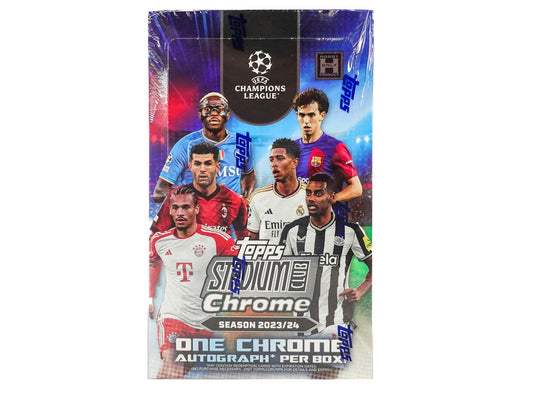 2023 - 24 Topps Stadium Club Chrome UEFA Club Competitions Soccer Hobby Box - Columbia Hobby - Sports Card Boxes - Toploaders - Card Savers