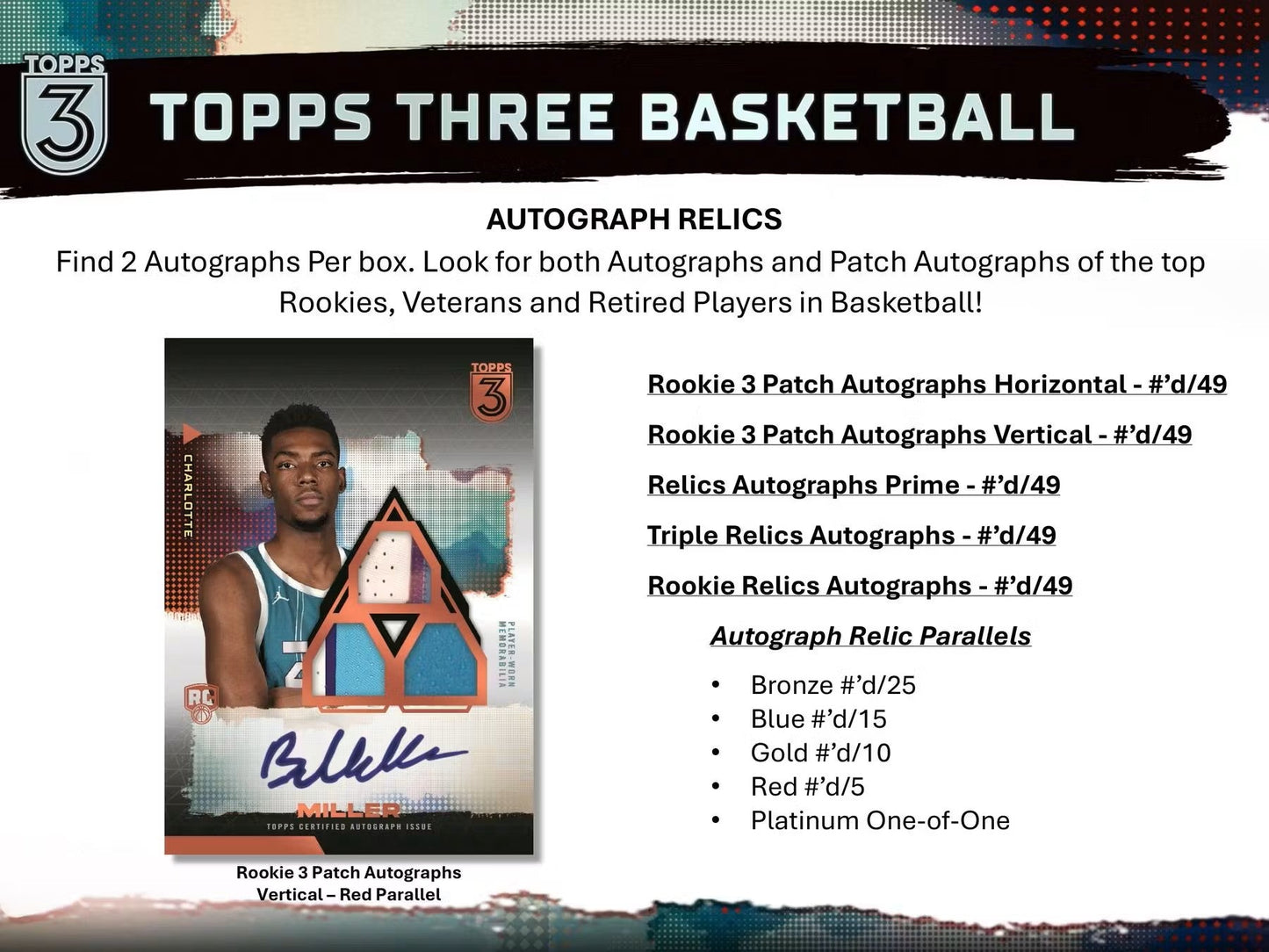 2023 - 24 Topps Three Basketball Hobby Box - Columbia Hobby - Sports Card Boxes - Toploaders - Card Savers