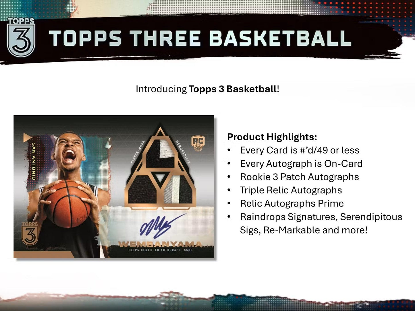 2023 - 24 Topps Three Basketball Hobby Box - Columbia Hobby - Sports Card Boxes - Toploaders - Card Savers