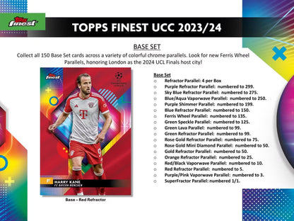2023 - 24 Topps UEFA Club Competitions Finest Soccer Hobby Box - Columbia Hobby - Sports Card Boxes - Toploaders - Card Savers