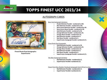 2023 - 24 Topps UEFA Club Competitions Finest Soccer Hobby Box - Columbia Hobby - Sports Card Boxes - Toploaders - Card Savers