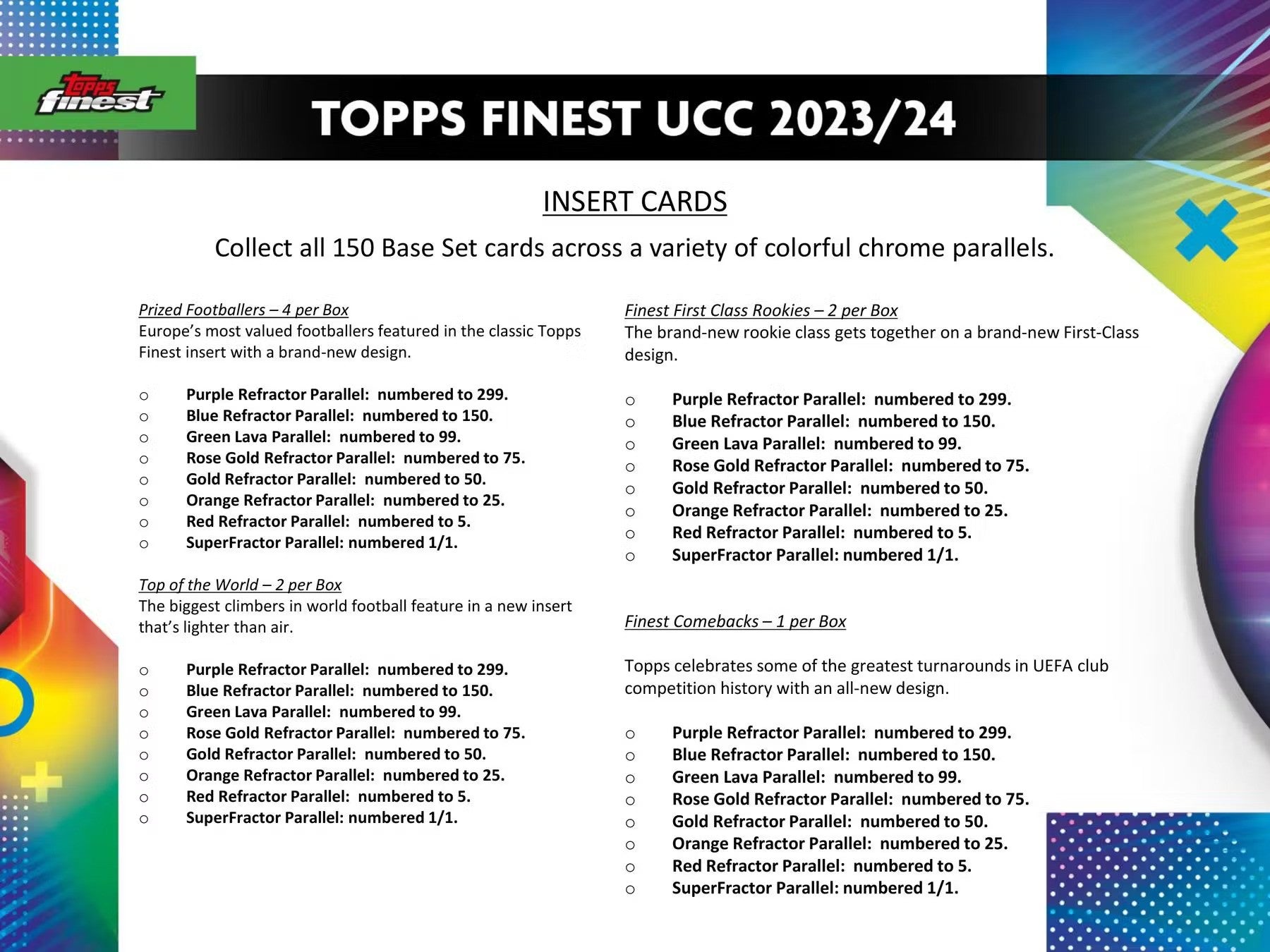 2023 - 24 Topps UEFA Club Competitions Finest Soccer Hobby Box - Columbia Hobby - Sports Card Boxes - Toploaders - Card Savers