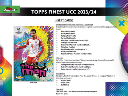 2023 - 24 Topps UEFA Club Competitions Finest Soccer Hobby Box - Columbia Hobby - Sports Card Boxes - Toploaders - Card Savers