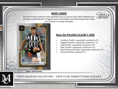 2023 - 24 Topps UEFA Club Competitions Museum Collection Soccer Hobby Box - Columbia Hobby - Sports Card Boxes - Toploaders - Card Savers