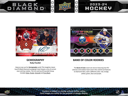 2023 - 24 Upper Deck Black Diamond Hockey CDD Exclusive Hobby Box - Columbia Hobby - Sports Card Boxes - Toploaders - Card Savers