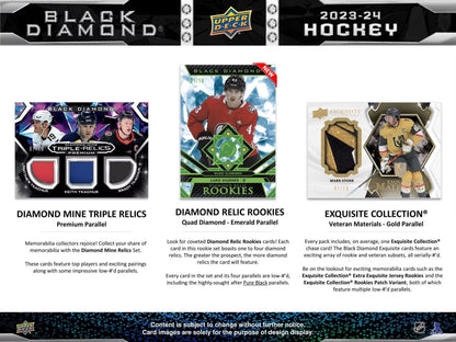 2023 - 24 Upper Deck Black Diamond Hockey CDD Exclusive Hobby Box - Columbia Hobby - Sports Card Boxes - Toploaders - Card Savers