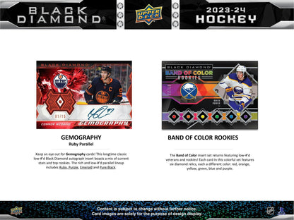 2023 - 24 Upper Deck Black Diamond Hockey Hobby Box - Columbia Hobby - Sports Card Boxes - Toploaders - Card Savers