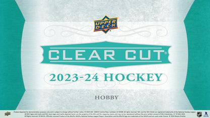 2023 - 24 Upper Deck Clear Cut Hockey Hobby Box - Columbia Hobby - Sports Card Boxes - Toploaders - Card Savers