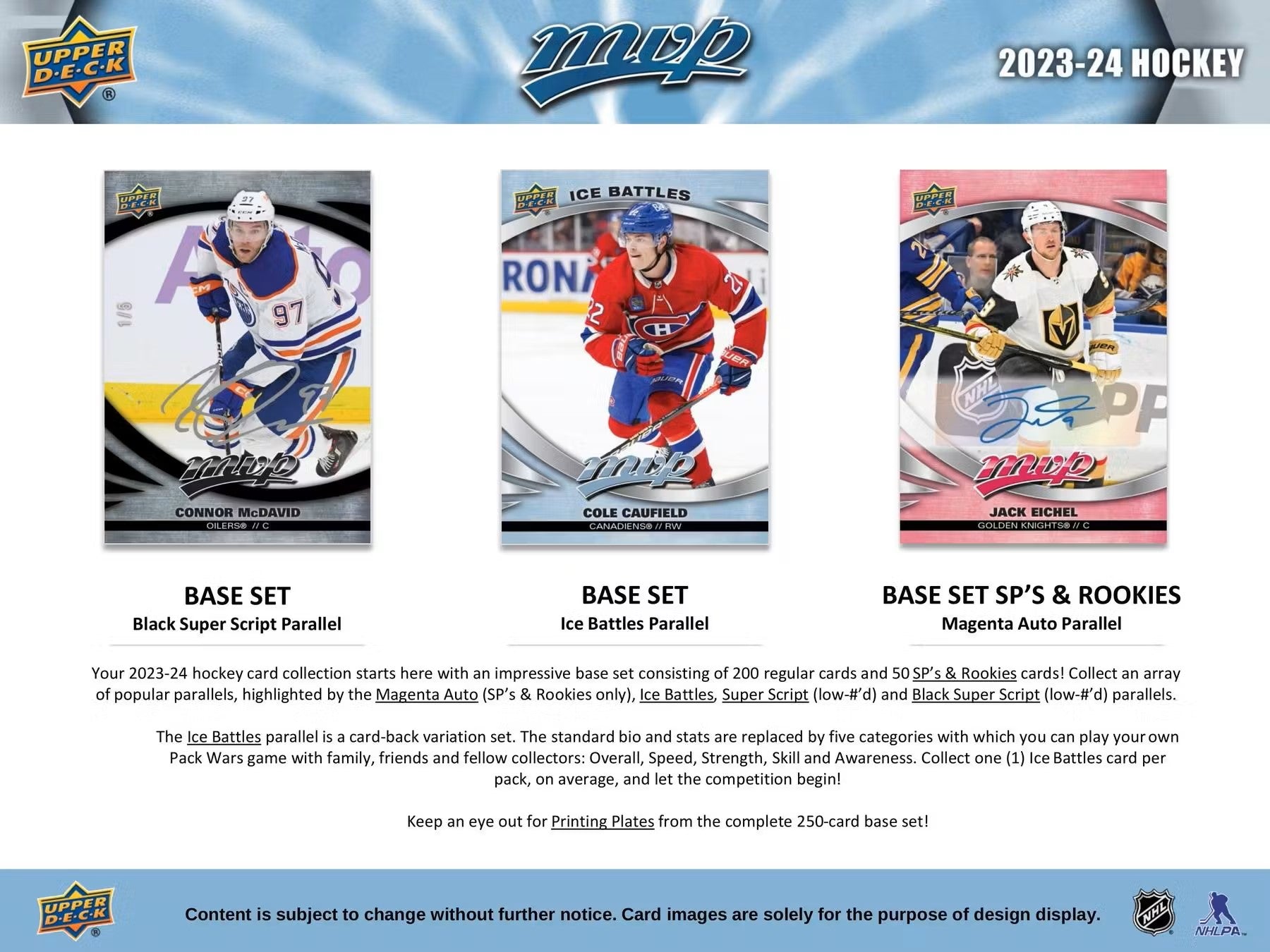 2023 - 24 Upper Deck MVP Hockey Hobby Box - Columbia Hobby - Sports Card Boxes - Toploaders - Card Savers