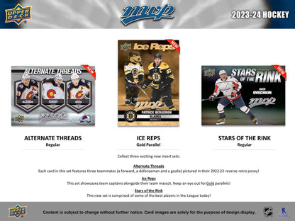 2023 - 24 Upper Deck MVP Hockey Retail 36 - Pack Box - Columbia Hobby - Sports Card Boxes - Toploaders - Card Savers